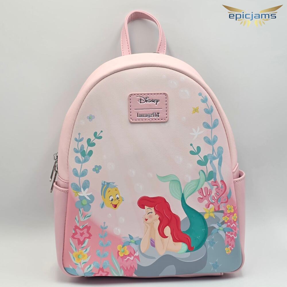 Loungefly Disney The Little Mermaid Under The Sea Pink Mini Backpack New